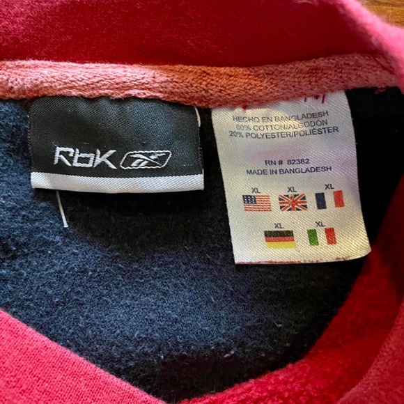 Vintage Reebok Essential Y2K Heavyweight Red Pullover Crewneck Sweatshirt L - Picture 4 of 4